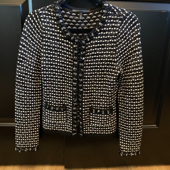 White House Black Market Sweaters - WHBM Beaded Classic Sweater Jacket Size X Small